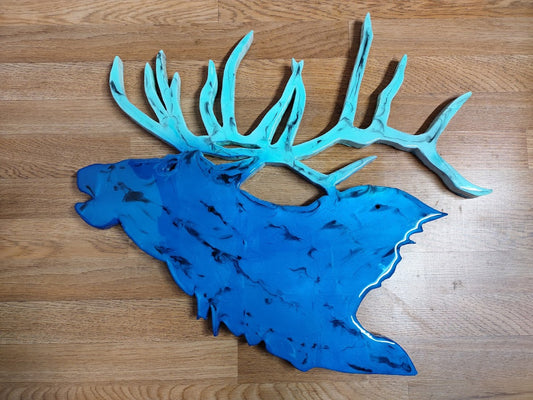 Elk Head Resin Art Wall Decor 25"