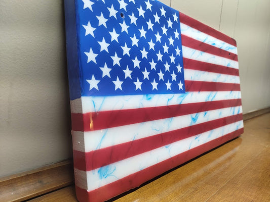 American Flag Resin Art Wall Decor 25"