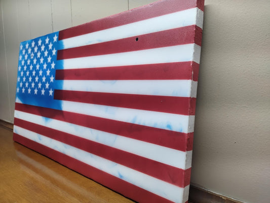 American Flag Resin Art Wall Decor Matte finish 25"