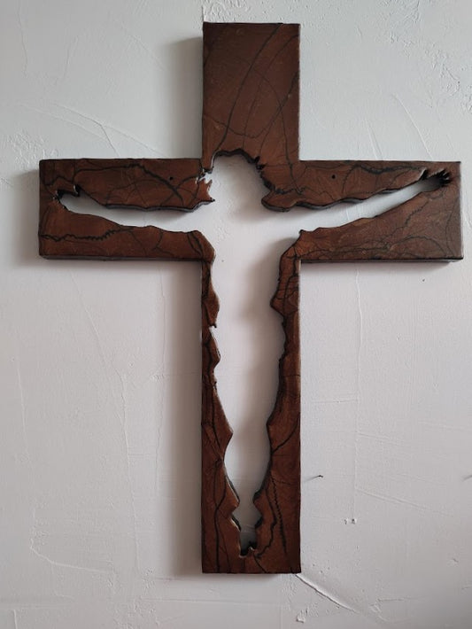 Cross Resin Art Wall Decor JC Cut Out 34" Matte