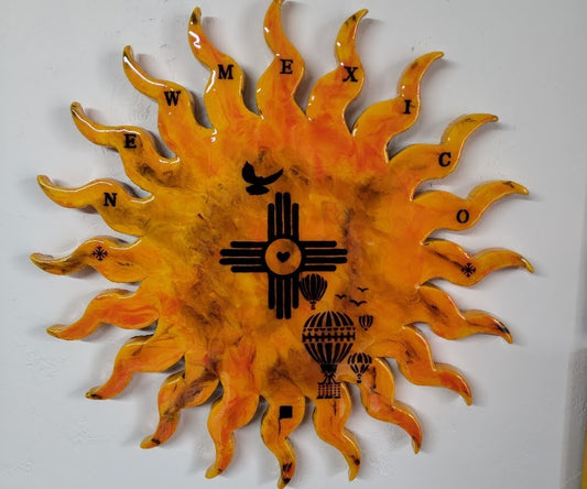 Zia Resin Art Sun Flare Wall Decor 23" Y